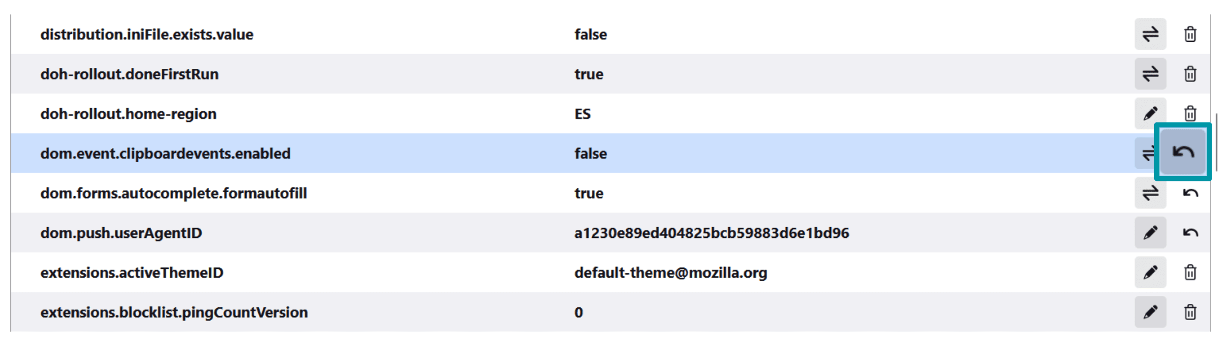 Click The Reset Icon Ja