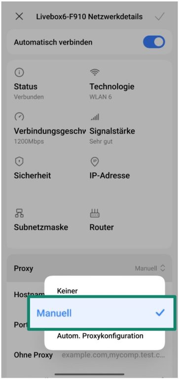 Advanced options highlighted in a box within the Android Network details Edit menu.
