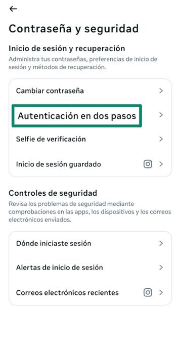 The two-factor authentication option of a generic app.