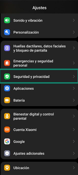 The Android Settings app, with the "Apps" menu option highlighted.