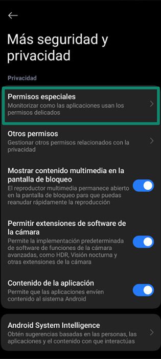 The Special app access menu of the Android app settings, with the "Device admin" option highlighted.