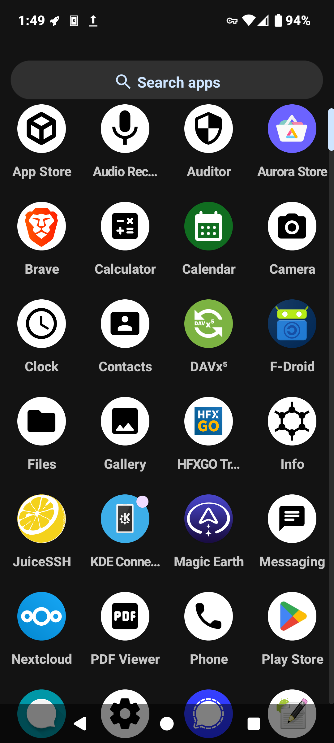 GrapheneOS mobile interface and background wallpaper