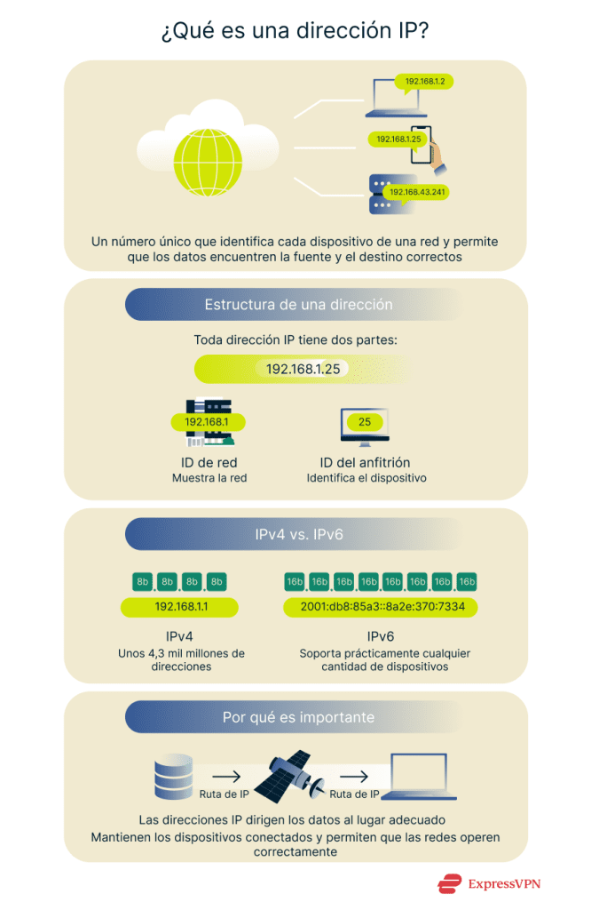 Infographic illustrating what an IP address is.