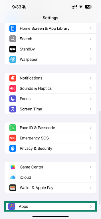 Open Apps, then tap Mail.