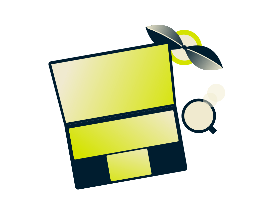 แล็ปท็อปกับพืชและเครื่องดื่ม