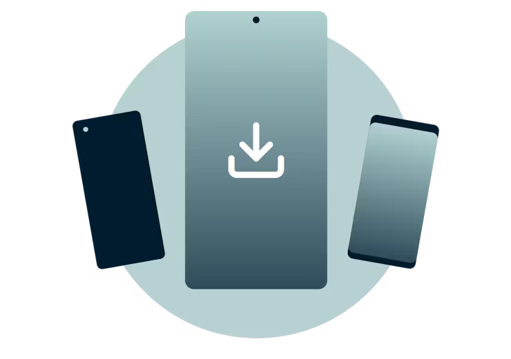 Download de ExpressVPN app voor Android. Android toestellen met een download teken.