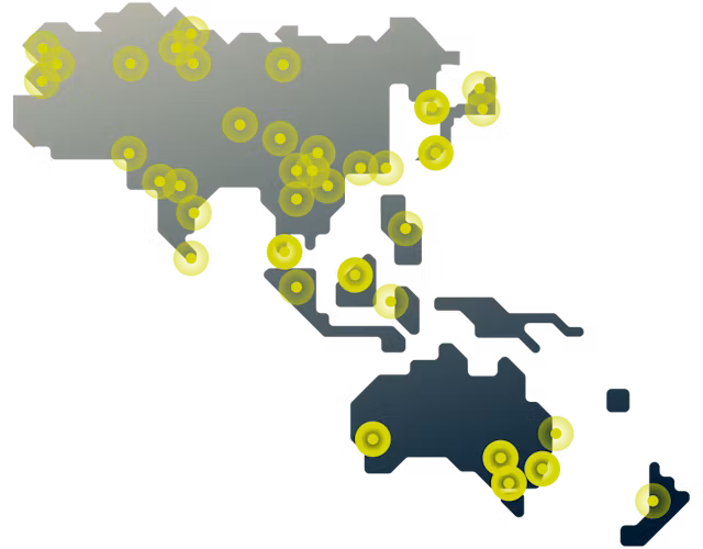 ExpressVPN의 거대한 글로벌 네트워크의 수십 개의 아시아 태평양 서버 위치에 연결하세요.