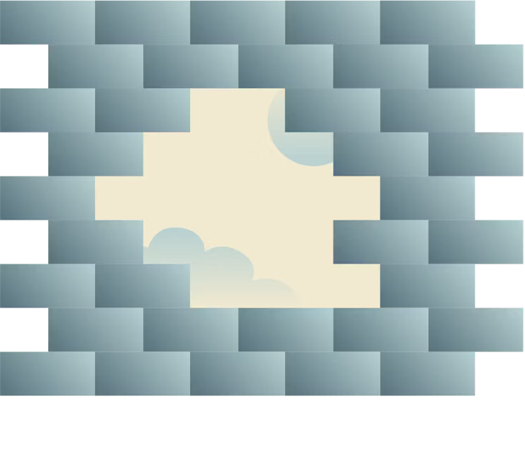 Quebraram a parede de tijolos.