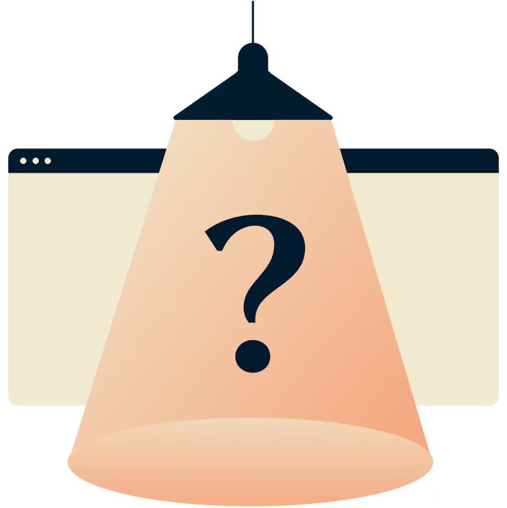 Punto interrogativo sotto la luce di una lampada.