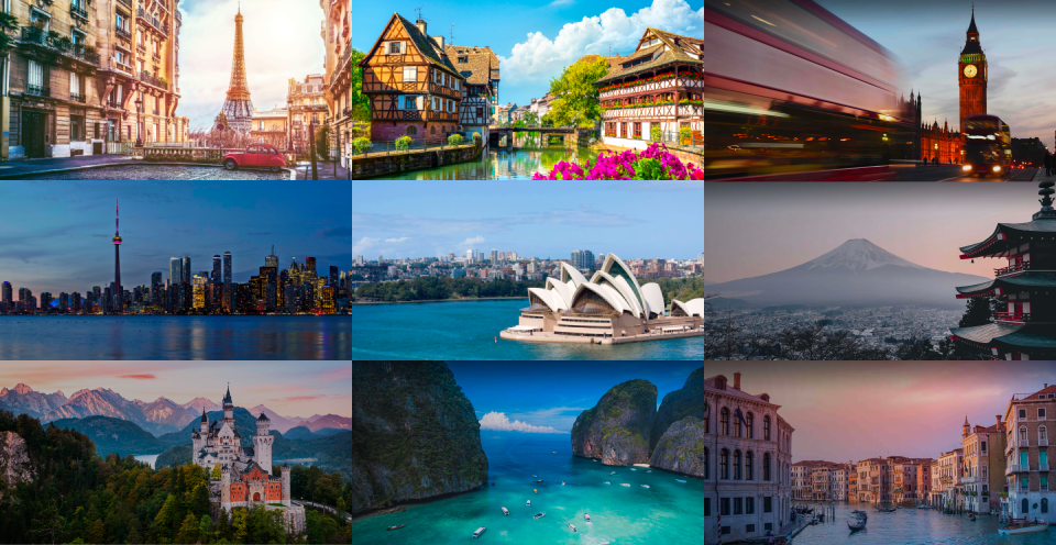 Images from ExpressVPN's non-U.S. server locations around the world.