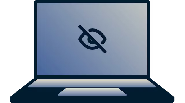 Laptop with blocked access to content and apps.