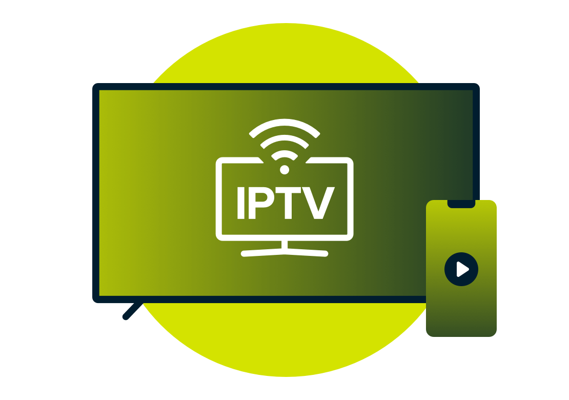 テレビ画面に表示されるIPTV。