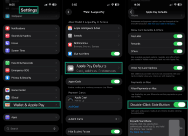 How to disable the double-click side button for Apple Pay on iPhone.