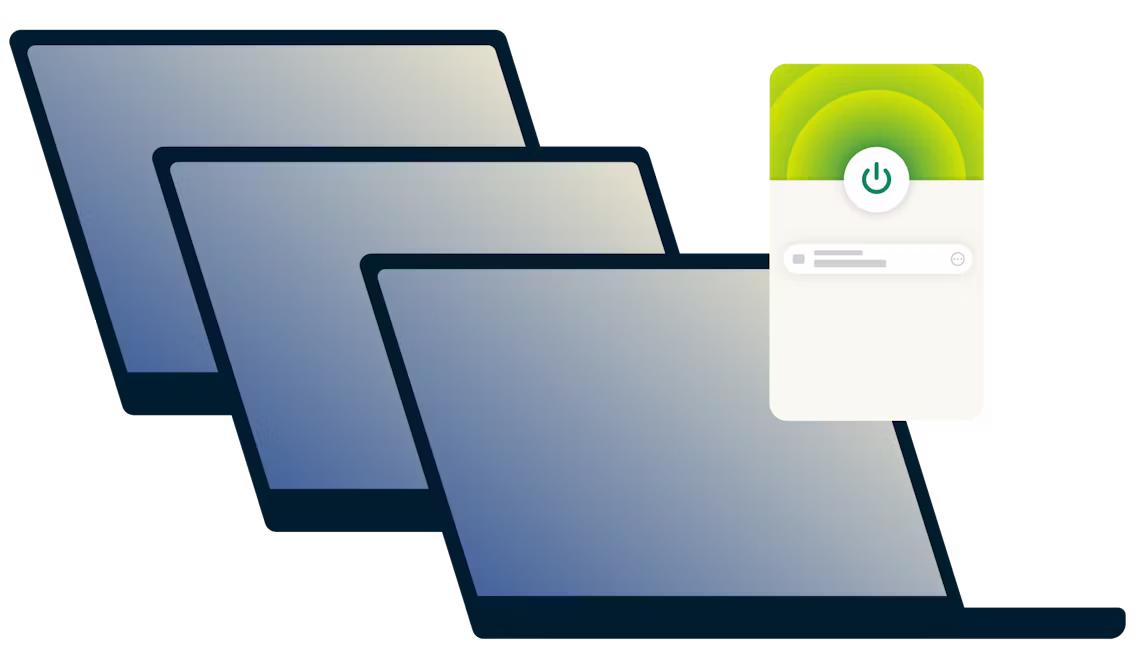 同時にVPNに接続されている3台のノートパソコン。