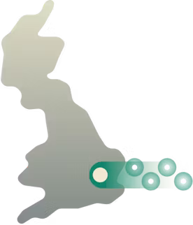 Carte des localisations de serveurs VPN au Royaume-Uni.