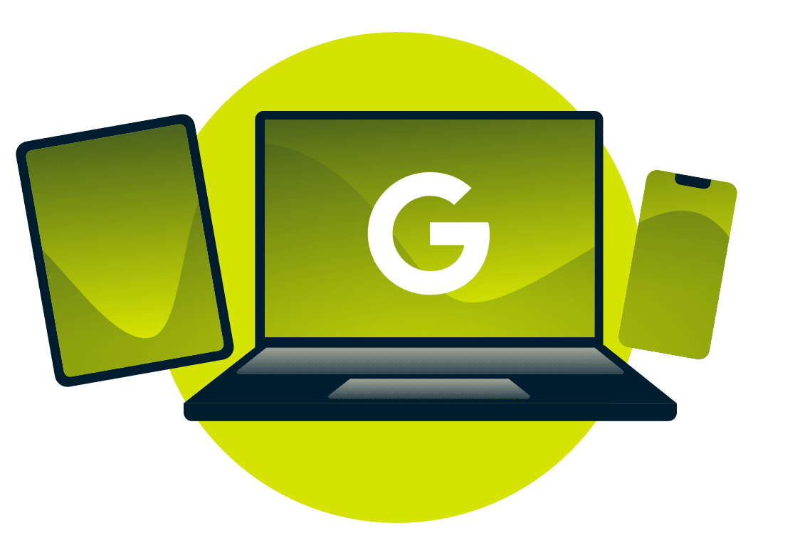 Googleのロゴが入った端末。