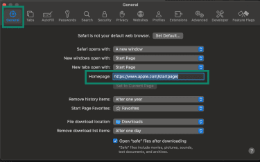 How to restore or change your homepage in the Safari browser.