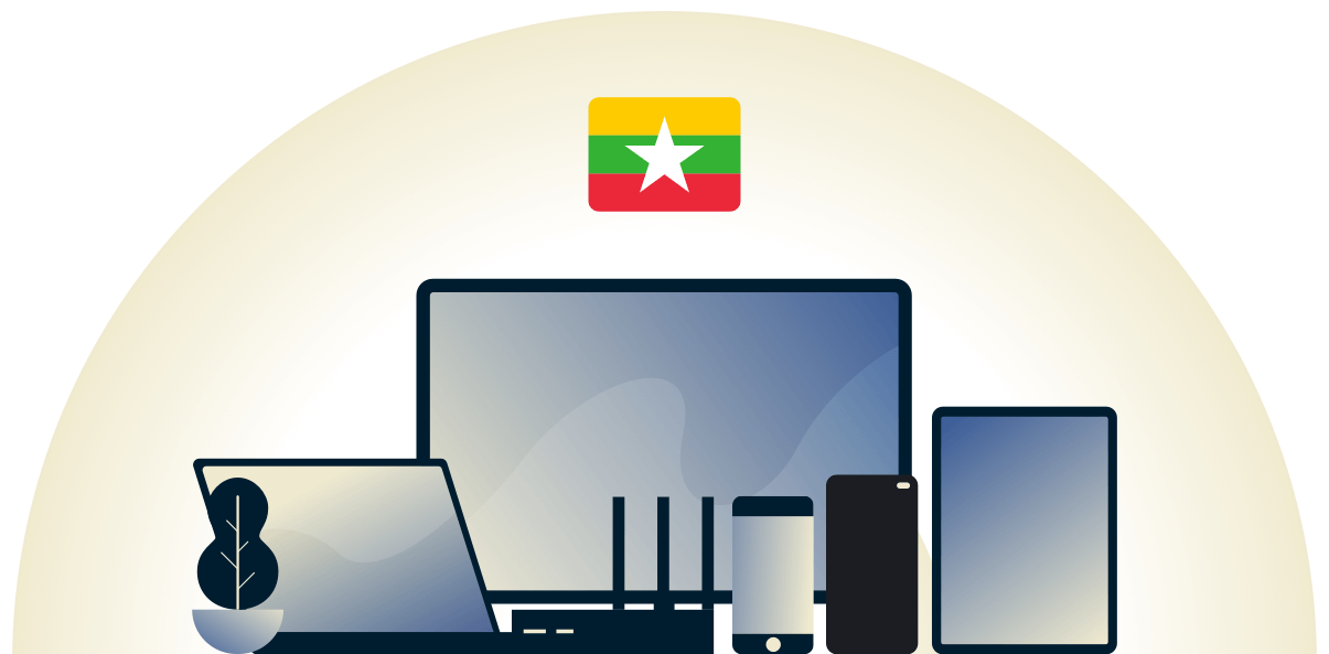 Myanmar VPN protecting a variety of devices.