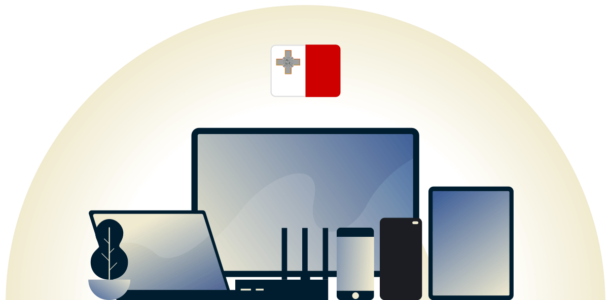 VPN pour Malte protégeant une variété de dispositifs.