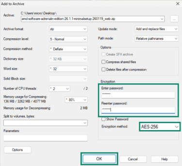 How to password-lock a 7-zip archive.