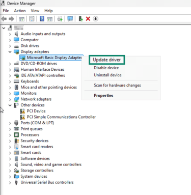 How to update drivers manually in Windows device manager.