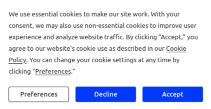 Cookie collection notification.
