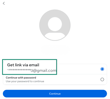 Email showing how to find Instagram account by clicking a link.