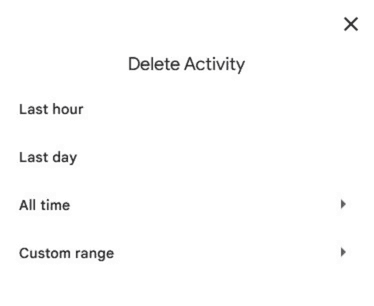 Delete Activity options.