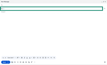 A new message window in Gmail, showing the Bcc recipient box.